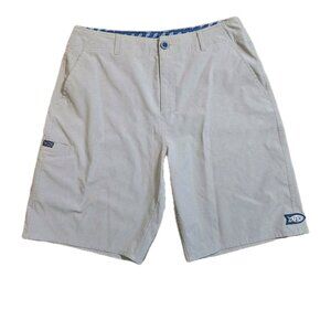 AFTCO Cloudburst Fishing Shorts Mens Size 32 Hybrid Aftech Outdoor Stretch Gray